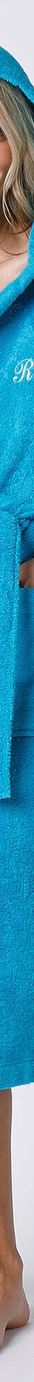 Peignoir mixte adulte col capuche éponge bouclette (turquoise) Peignoir mixte adulte col capuche éponge bouclette (turquoise)